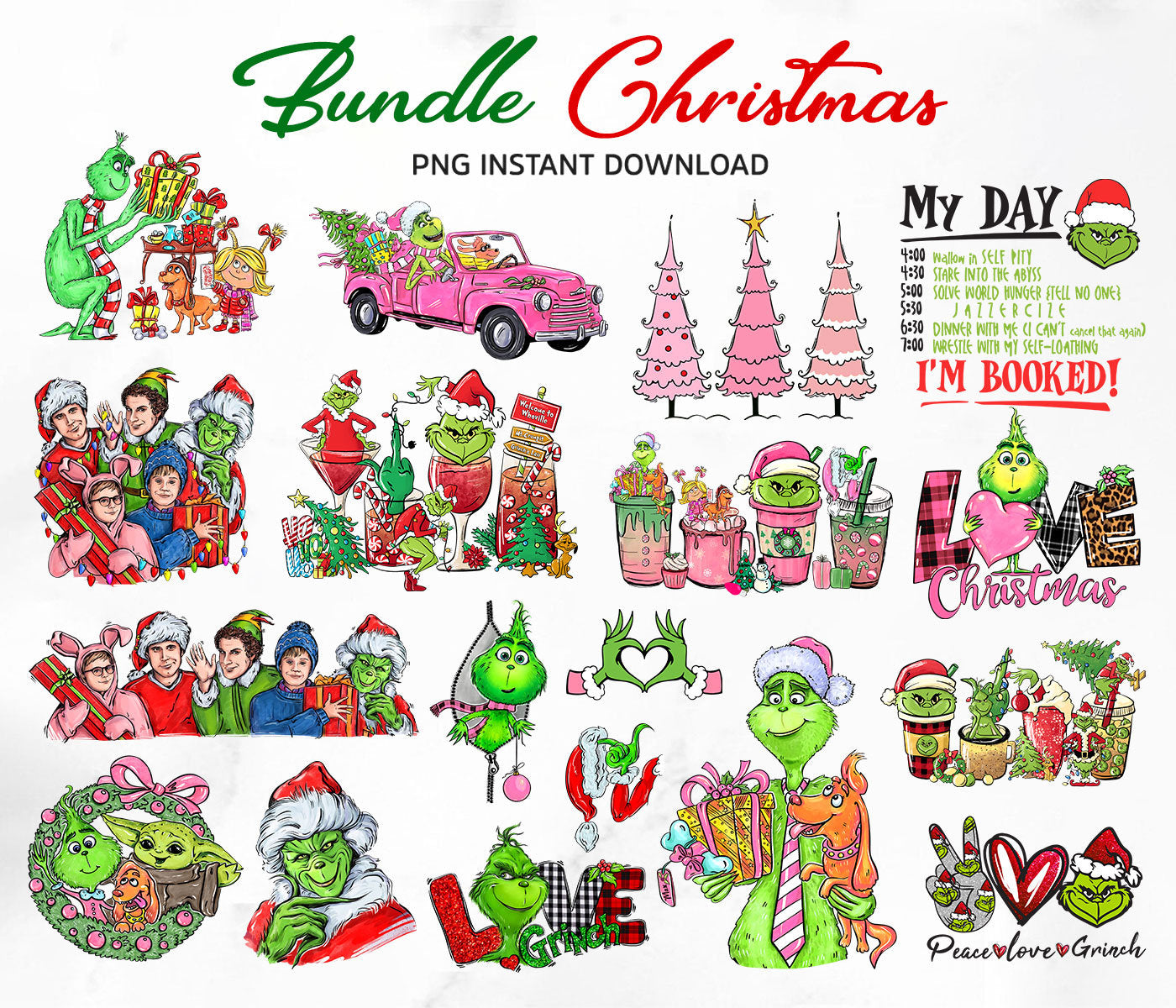 Christmas Bundle Png, Pink Christmas, Pink Christmas Bundle, My Day Christmas Png, Christmas Sublimation,Merry Christmas,Funny Christmas Png