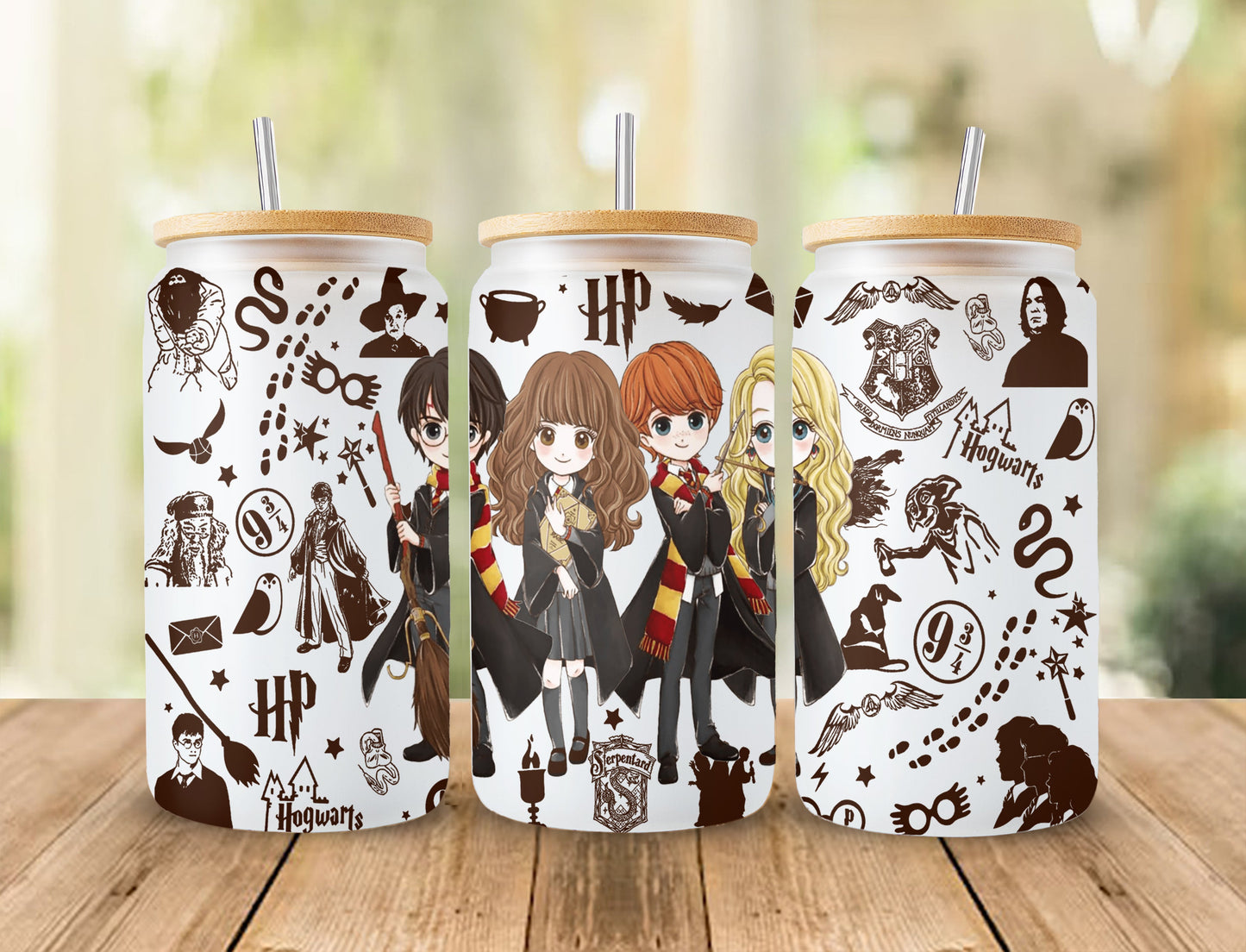 Potterhead PNG, Libbey Glass PNG, Can Glass Wrap PNG, 16oz Can Glass png, Magic Can Glass Full Wrap png, 16oz Coffee Glass png, Libbey png 1 - VartDigitals
