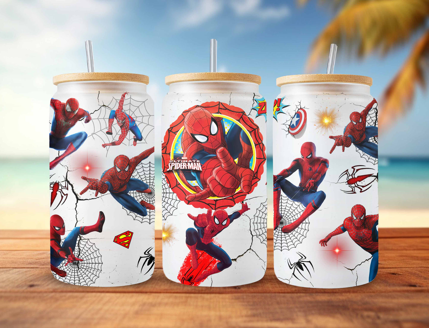 Spider Man 16oz Wrap, 16oz Libbey Glass Wrap, Superhero Wrap, Superhero 16oz Libbey Wrap, Full Size Wrap, Sublimation Wrap, Spider PNG