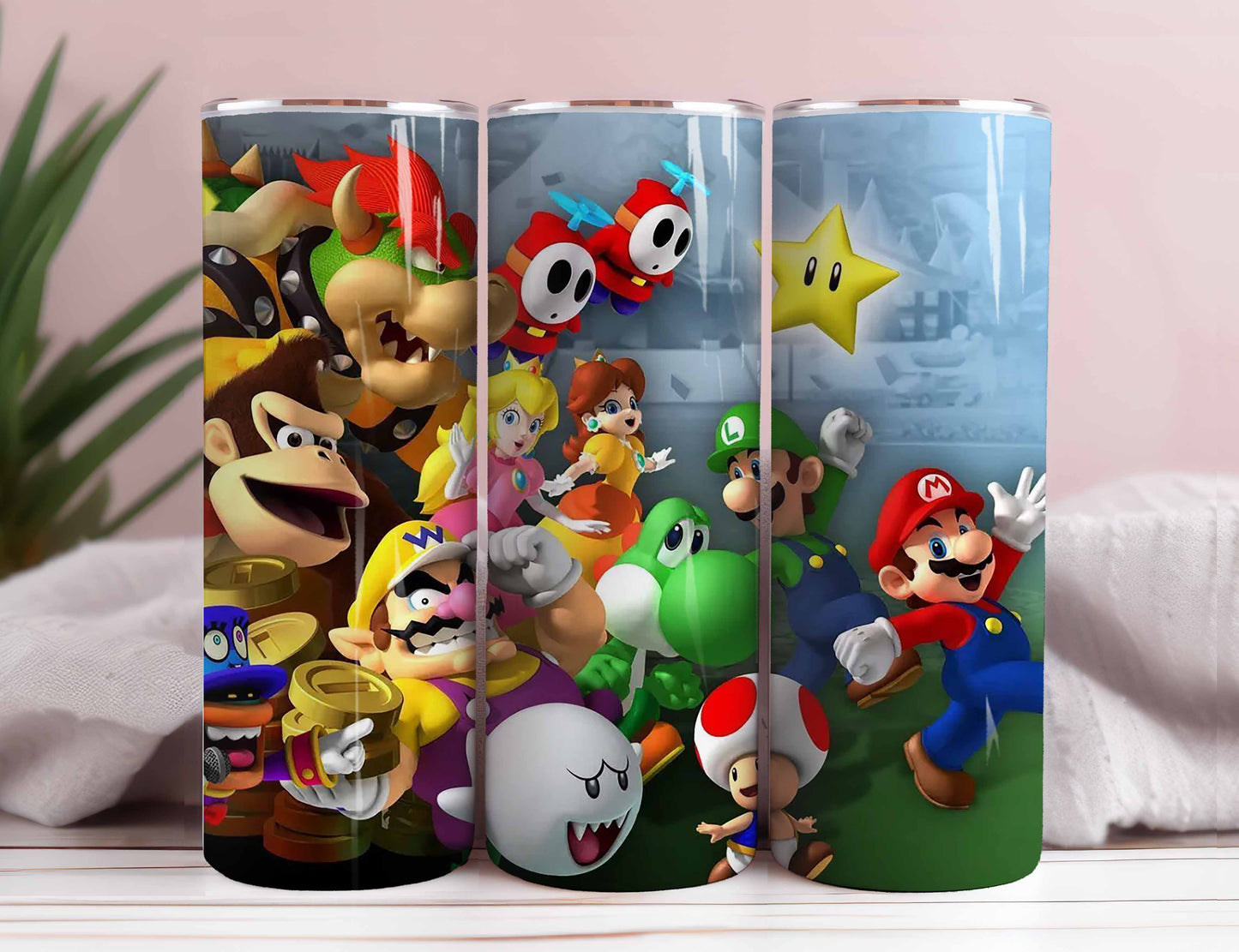 Super Mario Tumbler Design, 20oz Skinny Tumbler Design, Super Mario Cup, Super Mario Sublimation
