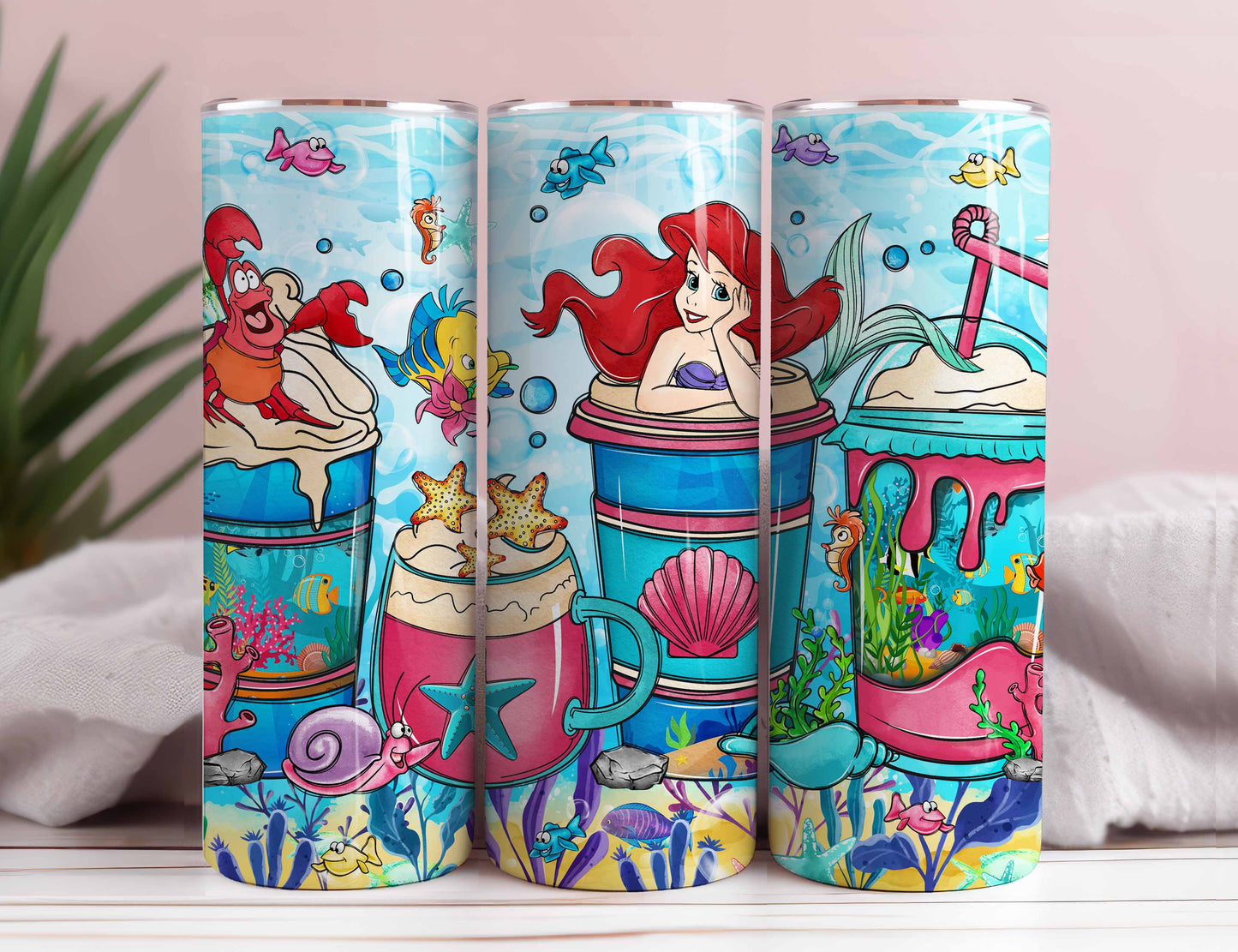 Ariel Tumbler Wrap, Princess Coffee Tumbler Wrap, 20oz Skinny Tumbler, Skinny Tumbler Wrap, 20oz Tumbler, Png download