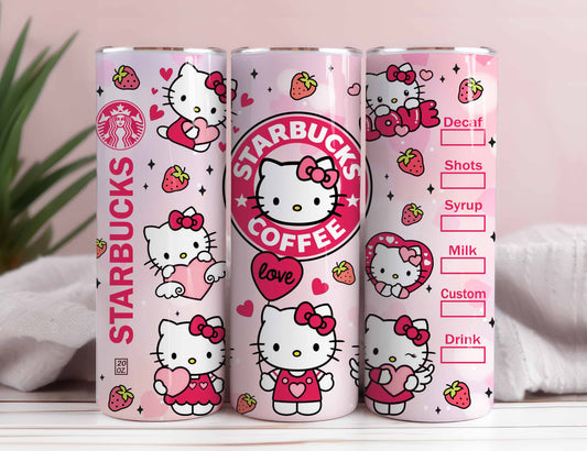 Hello Kitty Tumbler Wrap,Hello Kitty 20 oz Tumbler Sublimation, Kitty And Friends Coffee Wrap, Hello Cat PNG, KItty Cup Wrap