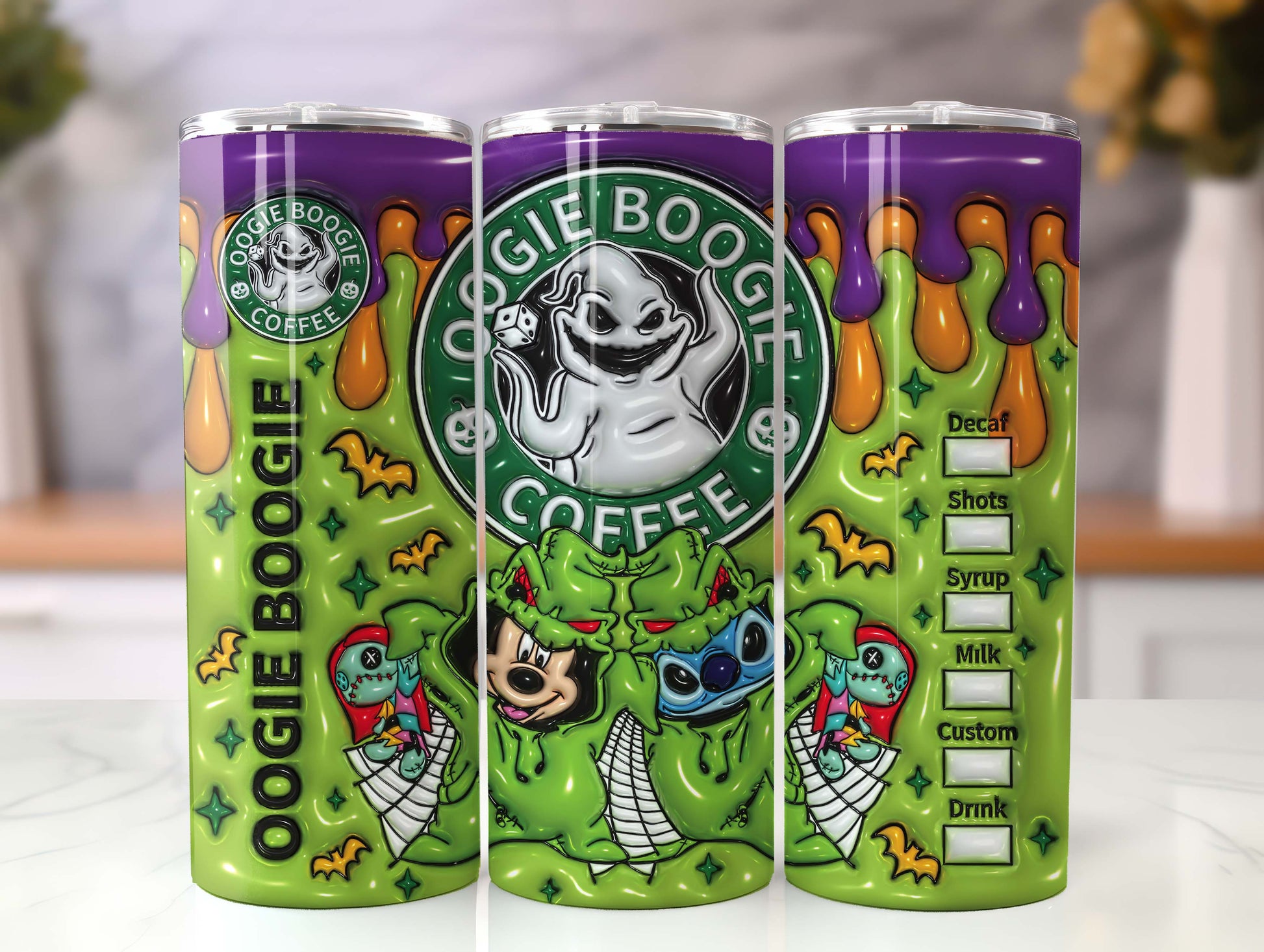 3D Inflated Horror Character Tumbler Wrap, 20oz Skinny Tumbler, Cartoon 3D Inflated, Spooky Vibes Png, Halloween Png, Spooky Season - VartDigitals