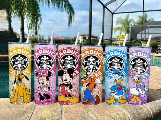Bundle 20 oz Mickey and Friends Starbucks Tumbler Wrap, Mickey Minnie Tumbler PNG, Baby Yoda Tumbler,Pooh Coffee Tumbler Sublimation - VartDigitals