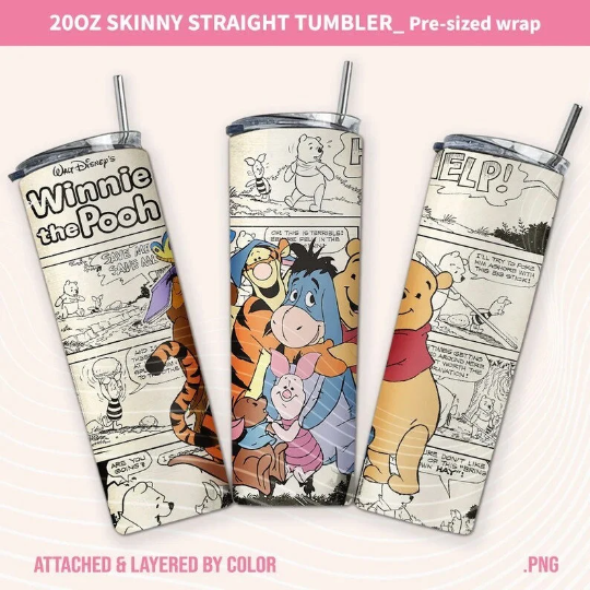 Bundle Retro Cartoon Coffee Tumbler, Magic Tumbler, 20oz Skinny Straight, Tumbler Wrap, Valentine Tumbler Wrap, Full Tumbler Wrap - VartDigitals