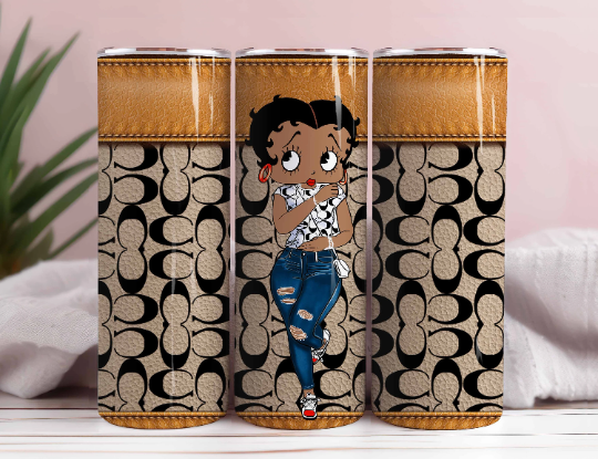 Cartoon 80s Tumbler, Bags Pattern Tumbler, Betty 20oz Skinny Tumbler, Sublimation Designs, Retro 80s cartoons Tumbler Wrap Inactive - VartDigitals