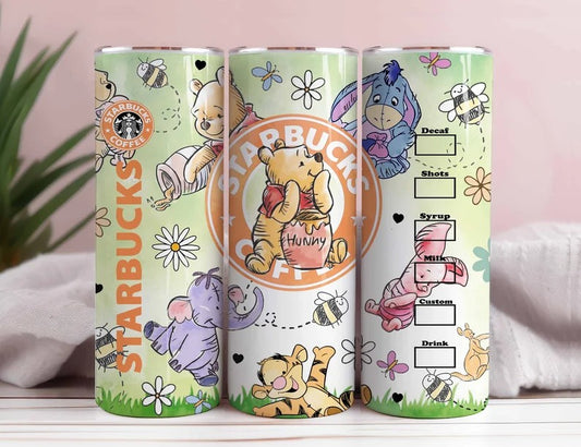 Winnie the Pooh Tumbler Wrap Tumbler, Cartoon Tumbler Wrap, Winnie the Pooh Sublimation Designs, Winnie The Pooh Cartoon Tumbler Wrap PNG