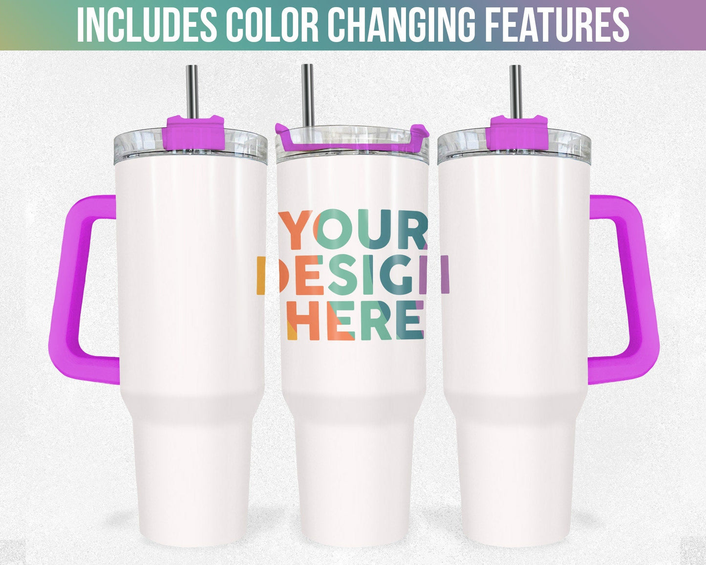 40 oz Tumbler Smart Object Mockup, Photoshop Mock-up, Photopea Mockup, Full View Wrap, Add Your Own Image, Add Own Background - VartDigitals