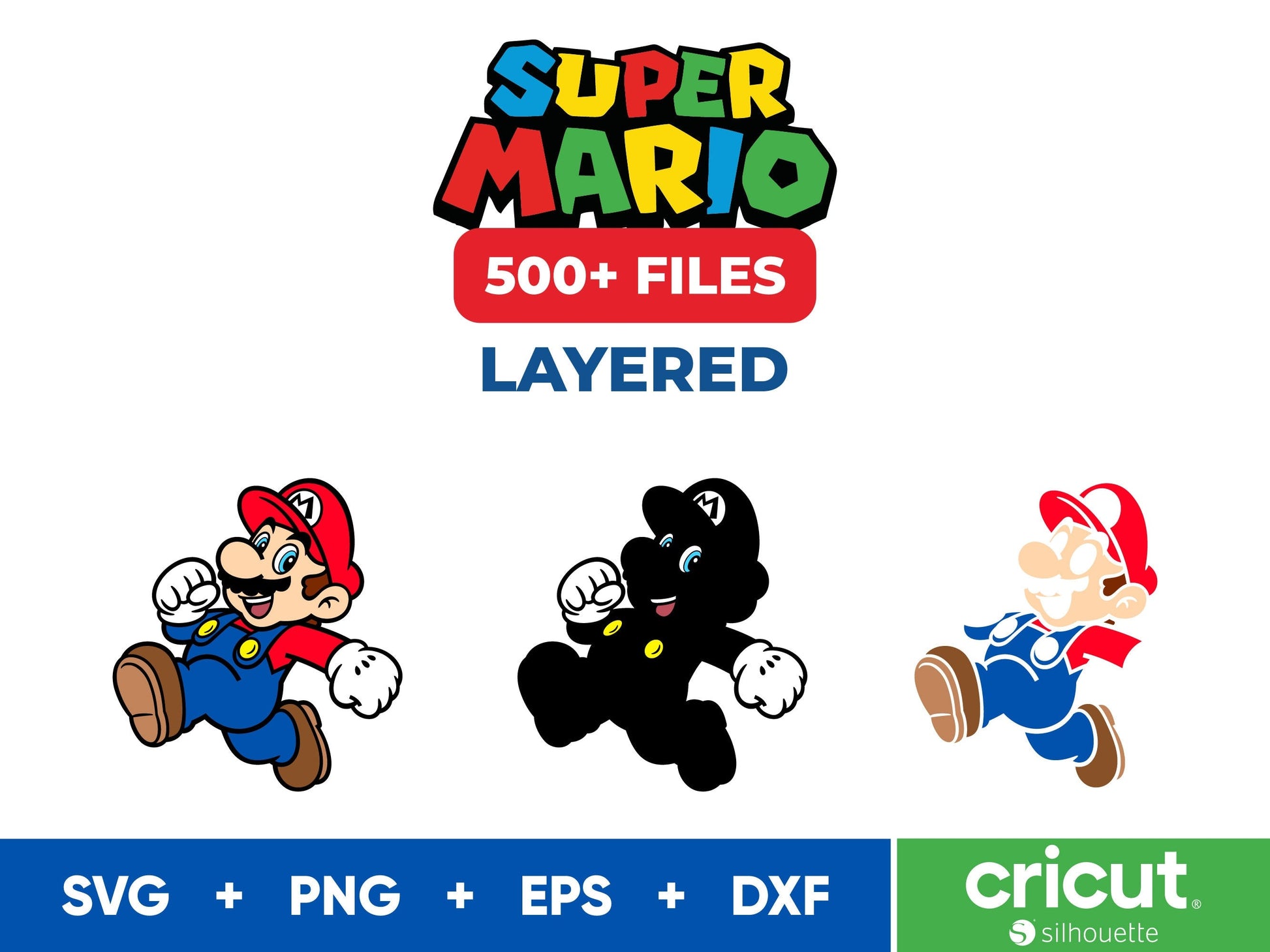 Super Mario SVG Bundle, Super Mario Font Svg, Luigi Svg Files for Cricut and Silhouette, Clipart Digital Download - VartDigitals