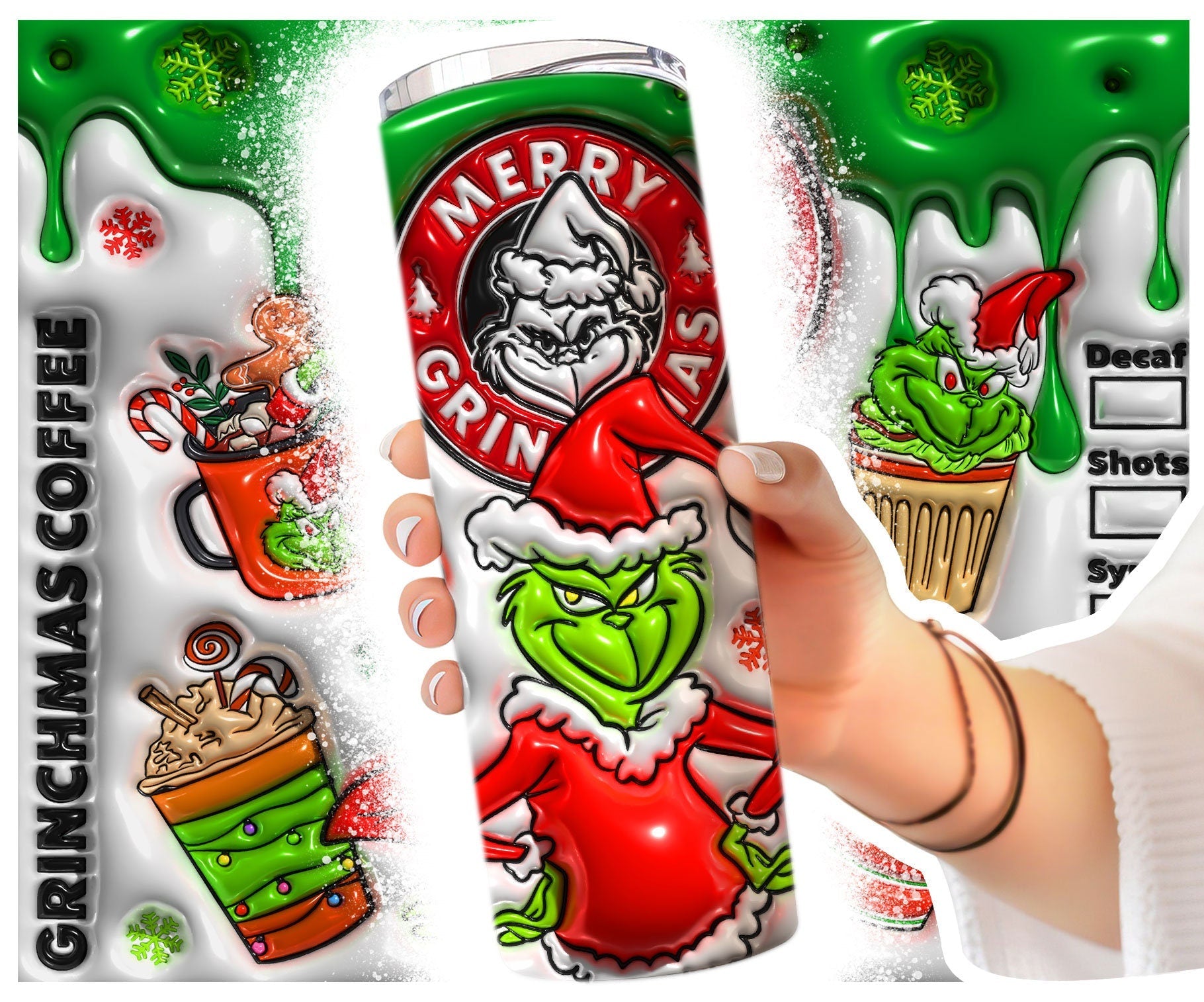 3D Inflated Christmas Tumbler Wrap Png 3D Tumbler Design, Christmas Coffee Sublimation,3D Christmas Tumbler Png,Cozy Vibes, Funny Christmas - VartDigitals