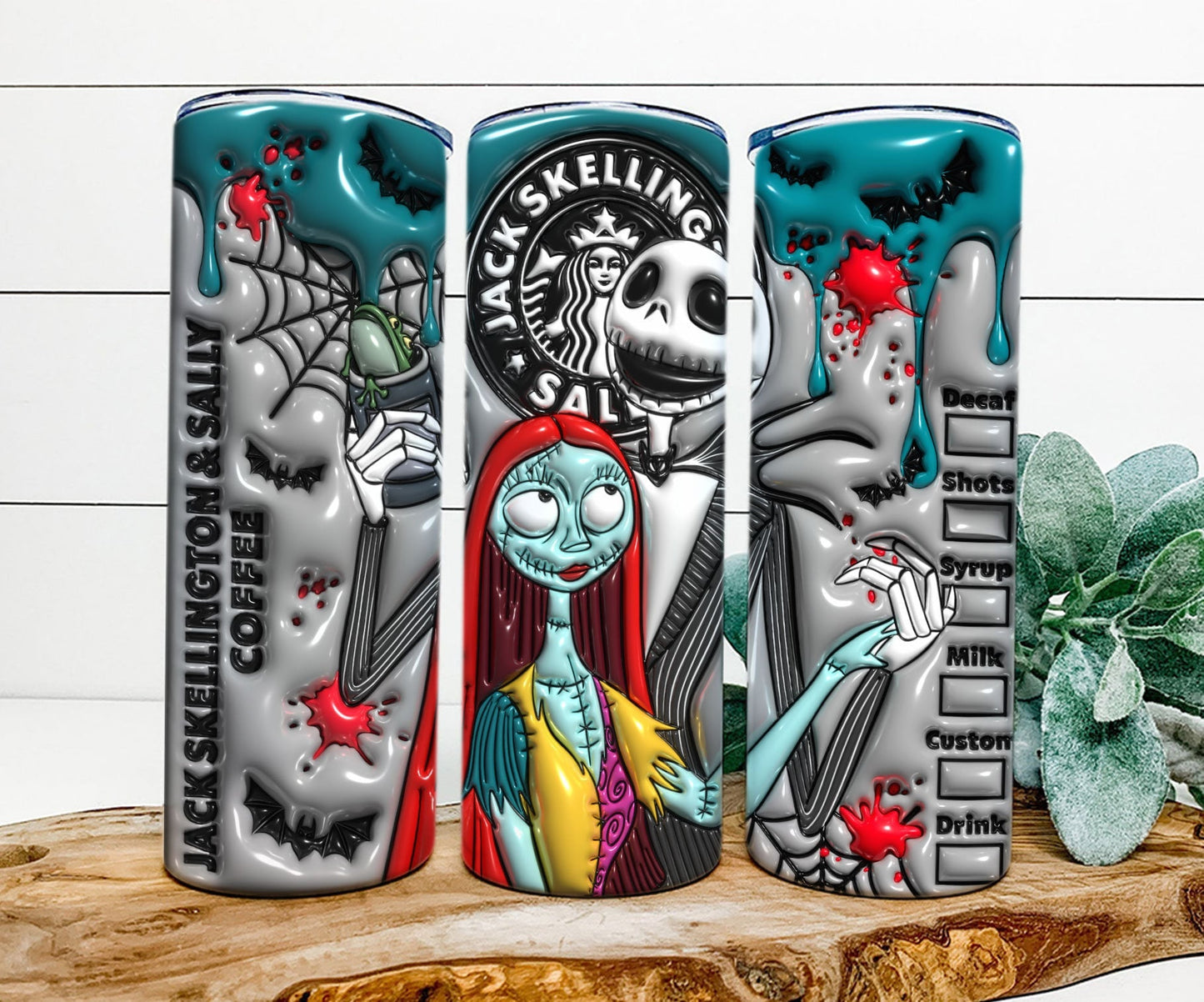 3D Inflated Horror Character Tumbler Wrap, 20oz Skinny Tumbler, The Lovers Tumbler, Spooky Vibes Png, Halloween Png, Sublimation Design Png - VartDigitals