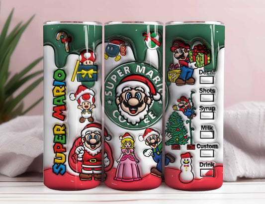 3D Inflated Cartoon Christmas Tumbler PNG, 3D Kids Game Tumbler, 3D Funny Movie Sublimation Wraps, Christmas Digital Game Tumbler Wrap Png