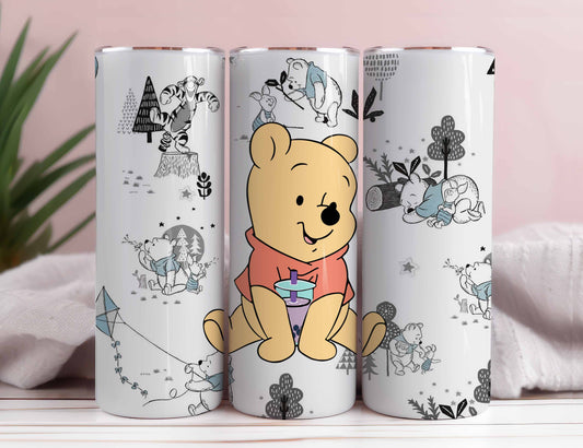 Winnie The Pooh Tumbler PNG, Disney Tumbler PNG, Vintage Pooh Tumbler, Disney Coffee Wrap