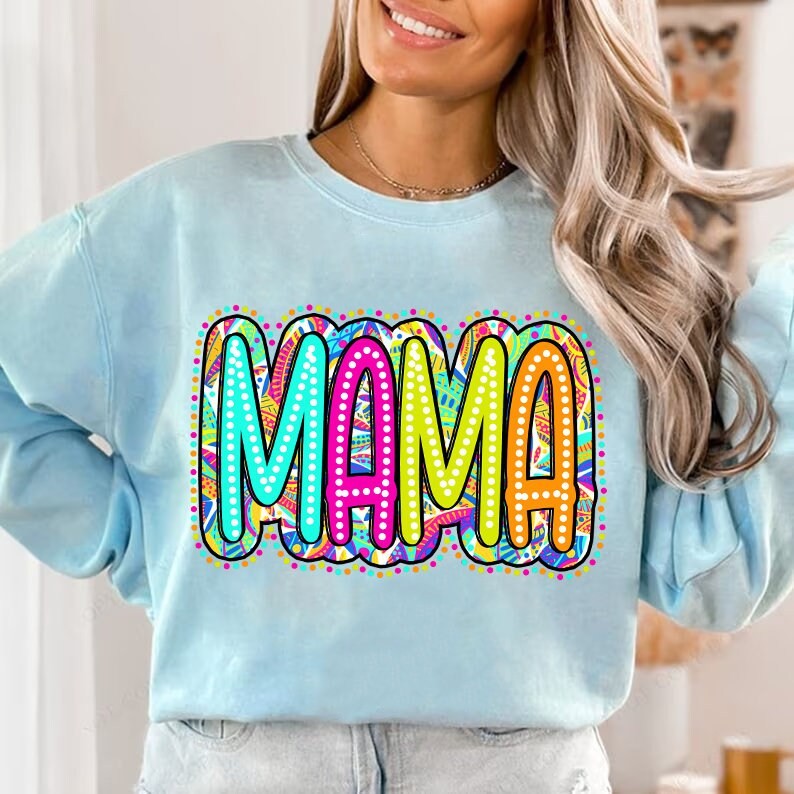 Mama Floral PNG, Mothers Day Bundle Png, Bright Paisley Floral Design Png, Retro Mama Png, Grandma, Autntie, Nana, Mimi, Mom Png Download