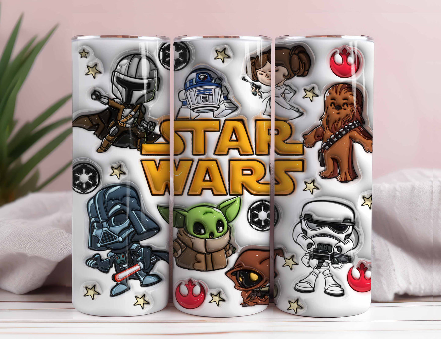 3D Inflated Cartoon Tumbler Wrap, The Galaxy Edge, The Mandalorian, This Is The Way, 3D Cartoon Tumbler Png, Cartoon Characters Wrap