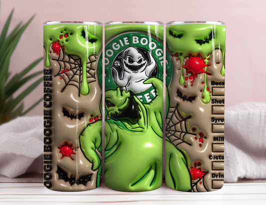 3D Inflated Horror Character Tumbler Wrap, 20oz Skinny Tumbler, Cartoon 3D Inflated, Spooky Vibes Png, Halloween Png, Sublimation Design Png