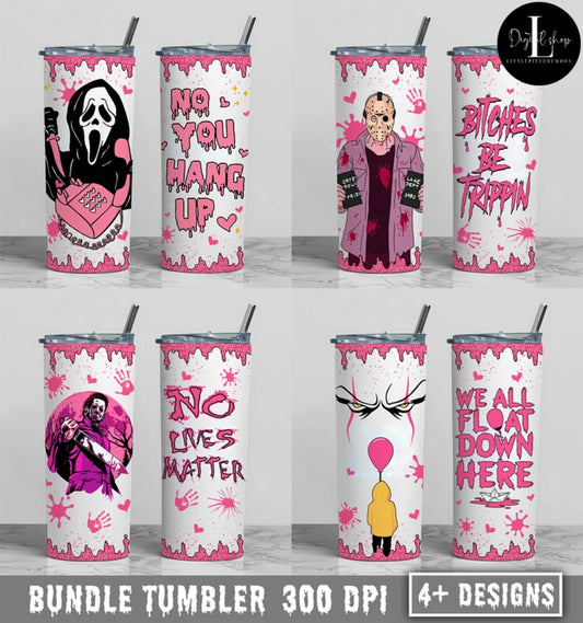 Horror Designs Tumbler Bundle, Horror Halloween png, No you hang up Tumbler, 20oz tumbler wrap, Full Tumbler Wrap, Digital Downloads