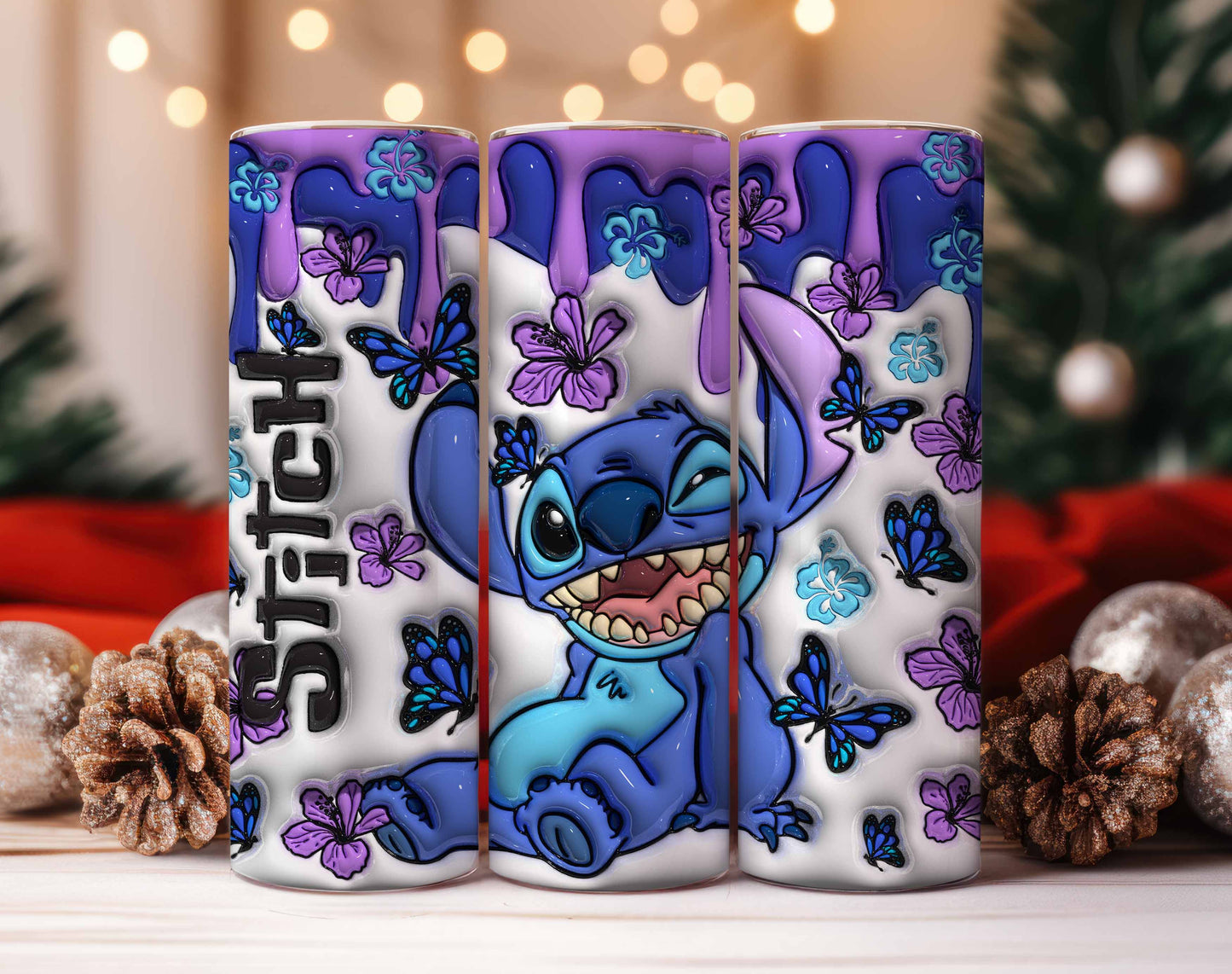 Inflated Stitch Tumbler PNG, 3D Inflated Cartoon Movie Tumbler Wrap, 20oz Tumbler Wrap, Tumbler Sublimation, Tumbler Wrap Png Download