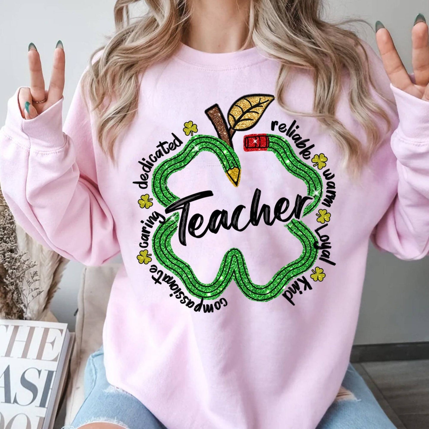 One Lucky Teacher Png, Teacher Pencils Patricks Day Png Sublimation, St Patrick's Day Png, Shamrock Teacher Shirt Png,St Patty's Day Png