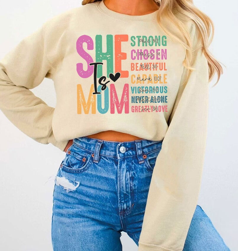 She is Mom PNG, Retro Mother PNG, Blessed Mom Png, Mom Shirt, Mom Life Png, Mother's Day Png, Mom Png, Gift for Mom, Retro Mama Quotes