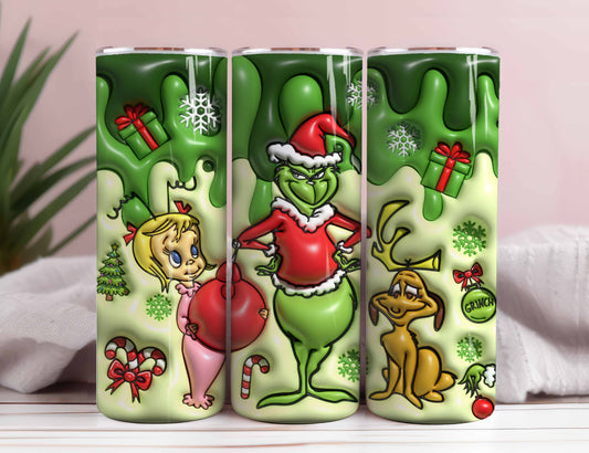 Inflated Christmas Tumbler, Retro Merry Christmas, 3D Inflated Tumbler, Funny Christmas, 3D Tumbler Wrap, 20oz Skinny Tumbler, Christmas Png