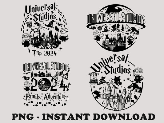 Bundle Universal Studios 2024 PNG, Family Vacation 2024 PNG, Family Trip, Universal Studios Trip SVG, PNG Download, Vacation 2024