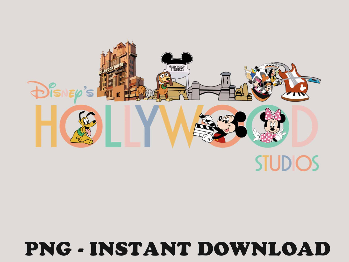 Hollywood Studios Png, Family Trip Png, Hollywood Tower Png, Family Vacation Png, Mouse and Friends Png, Vacay Mode, Sublimation For Png