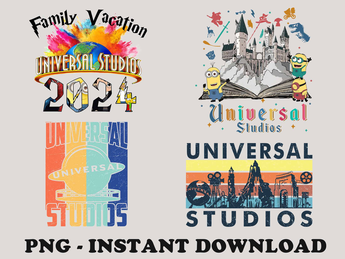 Bundle Universal Studios 2024 PNG, Family Vacation 2024 PNG, Family Trip, Universal Studios Trip SVG, PNG Download, Vacation 2024