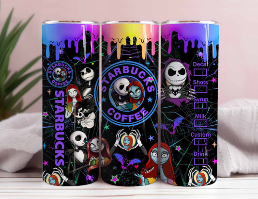 Jack Skellington Tumbler, 20oz Skinny Straight, Jack Sally Valentine, Halloween Tumbler PNG, Full Tumbler Wrap, Png, Instant Download