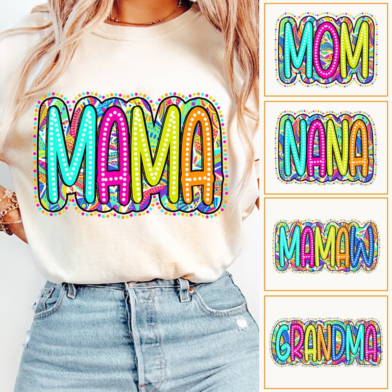 Mama Floral PNG, Mothers Day Bundle Png, Bright Paisley Floral Design Png, Retro Mama Png, Grandma, Autntie, Nana, Mimi, Mom Png Download