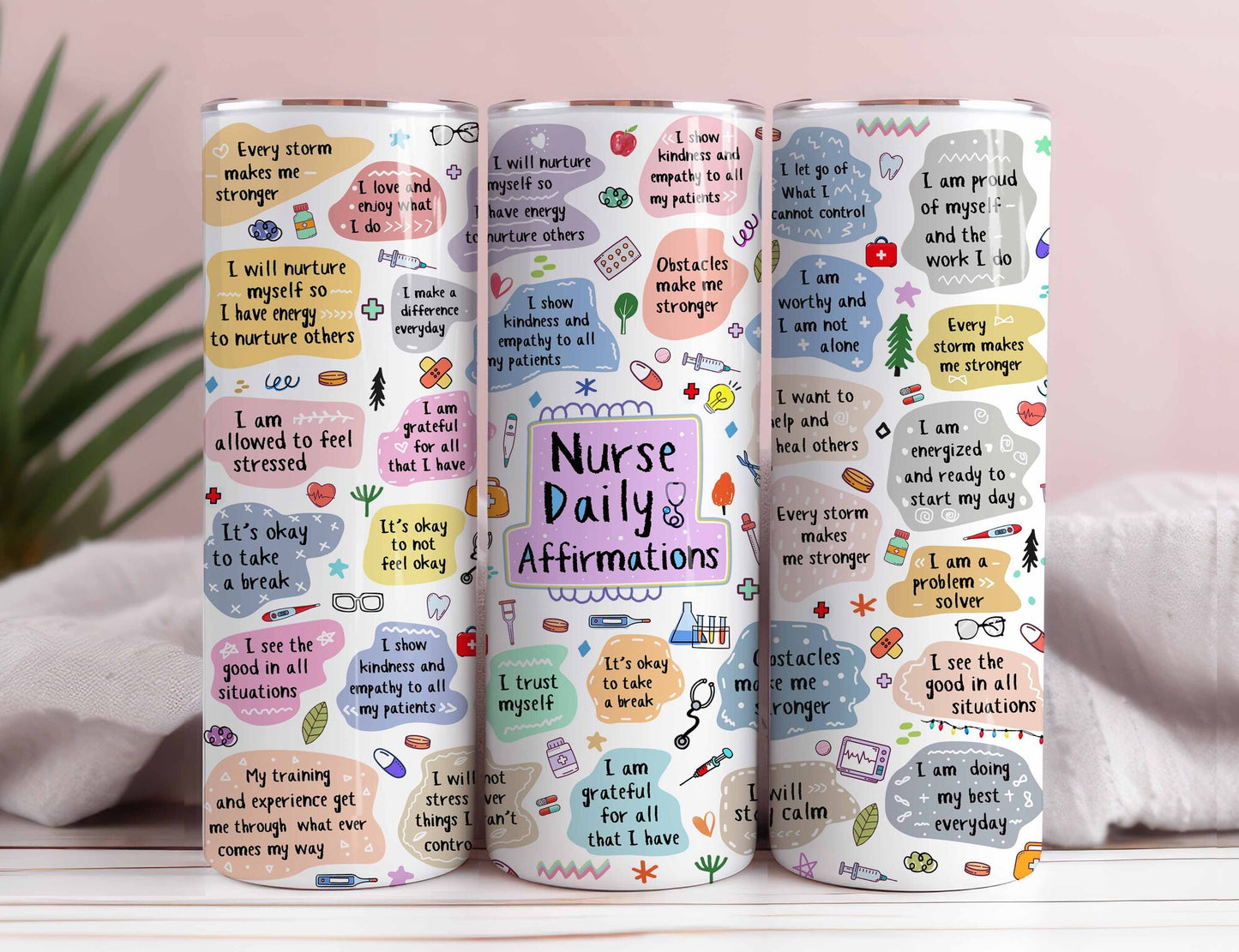 Nurse 20oz Tumbler PNG, Nurse Tumbler PNG, Nurse Tumbler Sublimations Design, Nurse Tumbler Wrap, Nurse Daily Affirmations, Gift For Nurse