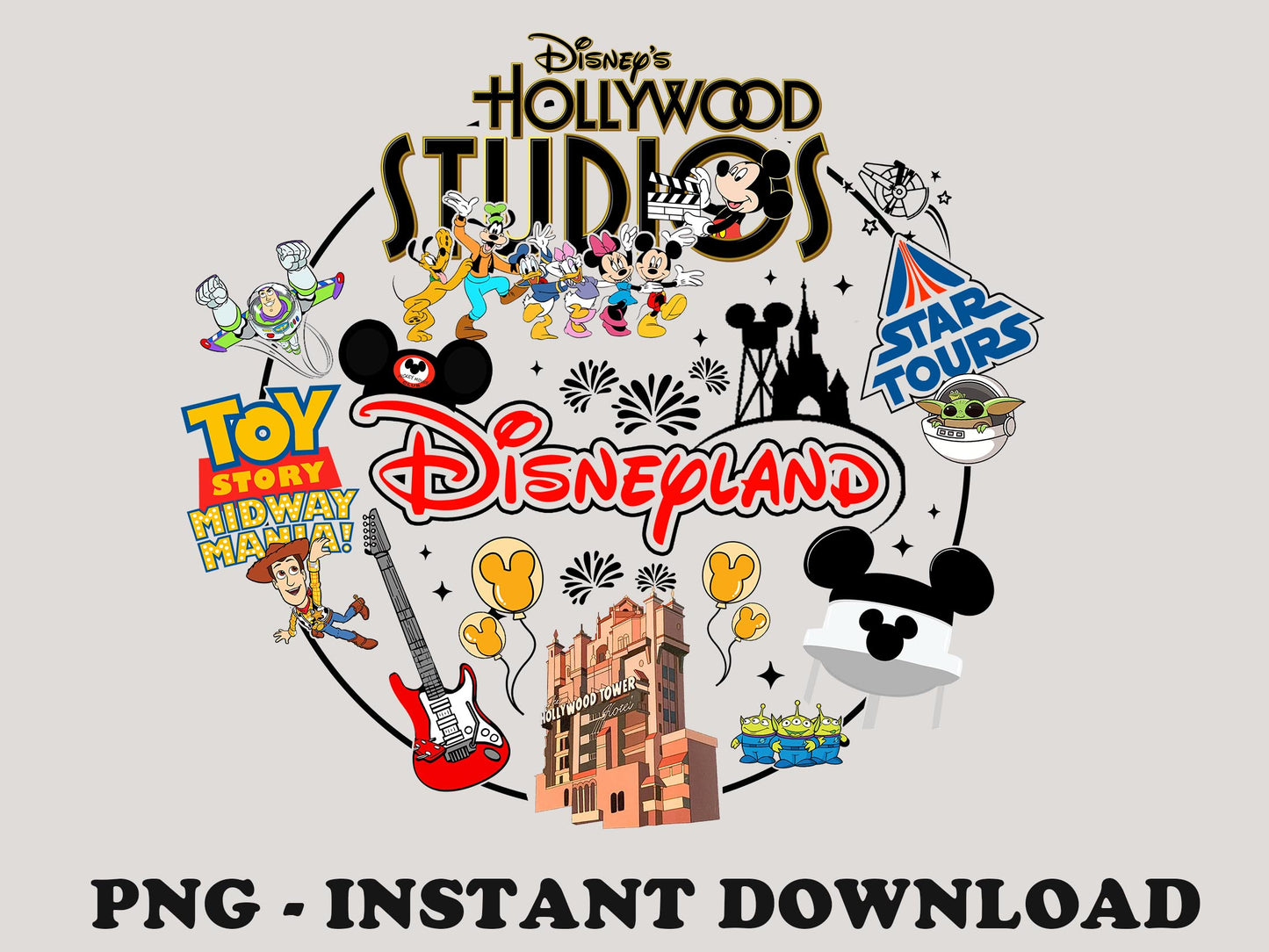 Hollywood Studios Png, Family Trip Png, Hollywood Tower Png, Family Vacation Png, Mouse and Friends Png, Vacay Mode, Sublimation For Png