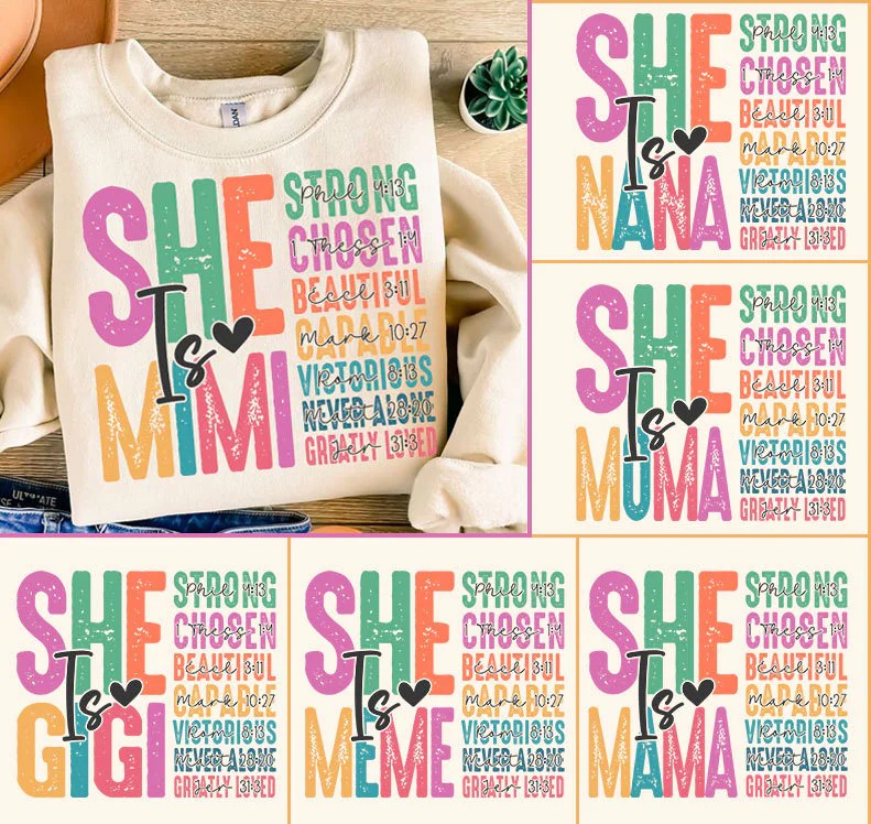 She is Mom Bundle PNG, She is Nana, Meme PNG, Blessed Mom Png, Mom Shirt, Mom Life Png, Mother's Day Png, Gift for Mom, Retro Mama Quotes