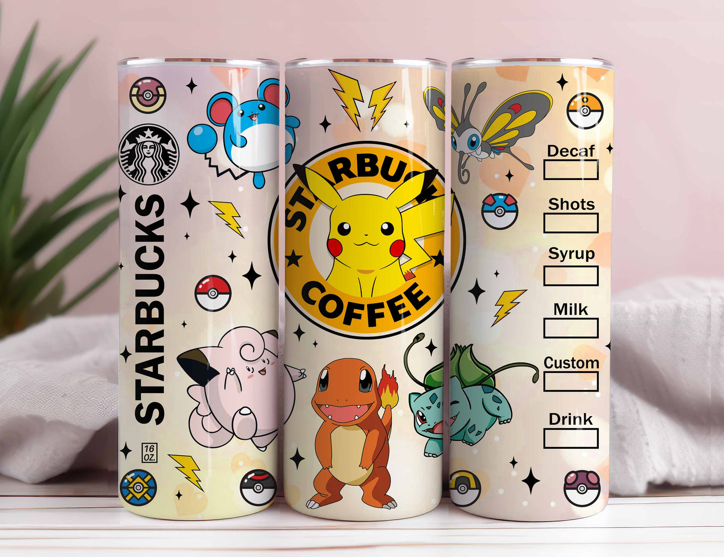 Cartoon Tumbler Wrap, Pokemon 20oz Sublimation Straight, Skinny Tumbler Design Wrap, PokemonTumbler Wrap, Tumbler Wrap, Png Instant Download